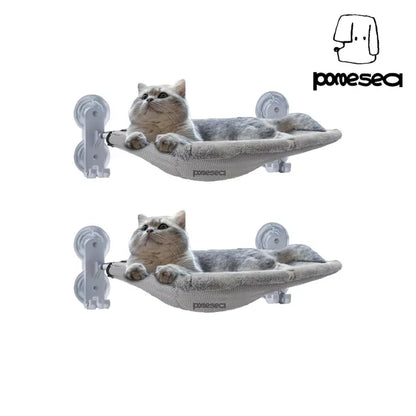 Star Geometric Folding Window Hammock for Cats - Glow-in-the-Dark, Cordless, Machine Washable, Sturdy Metal Frame with Strong Suction Cups, 23.3"L x 11.4"W x 7.1"H, 44 lb Capacity Modern Perch for Small Dogs
