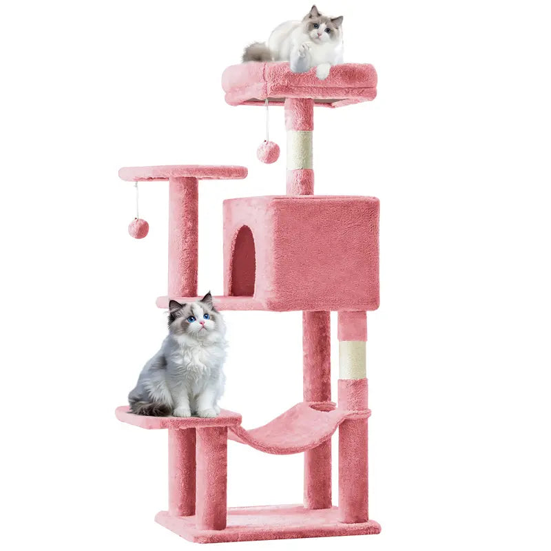 Sweetcrispy 54-Inch Vertical Cat Scratcher Shelf - Durable, Space-Efficient Pet Furniture with Anti-Tilt Base and Modern Memory Foam Nest for Play and Rest, Perfect for Fulfilling Natural Scratching Instincts, Ideal Gift for Cat Enthusiasts