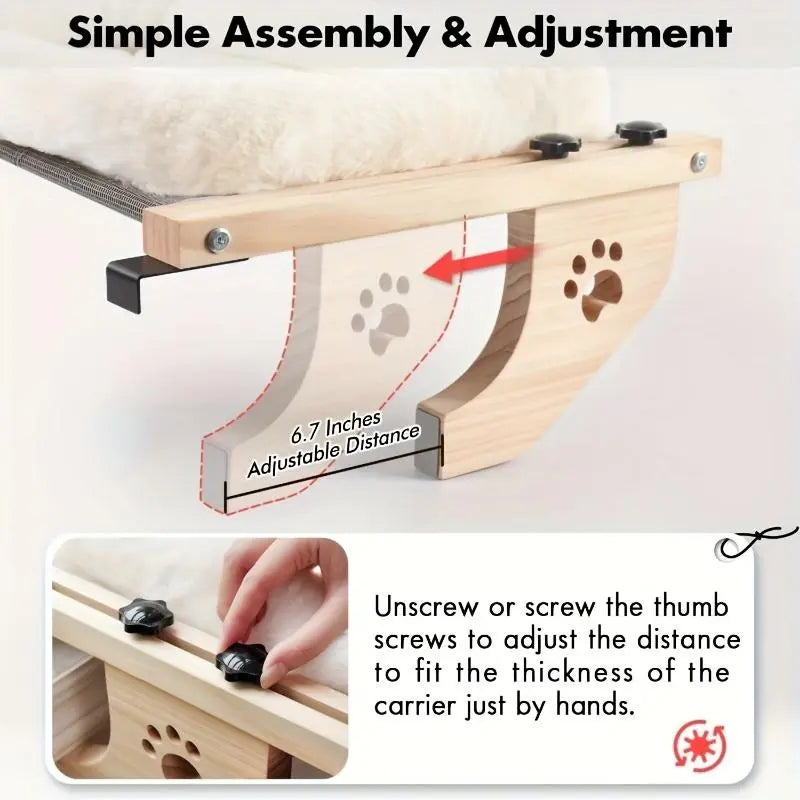 SunNap Cat Window Perch – No-Drill Clamp, Cozy Memory Foam Bed for Sunbathing