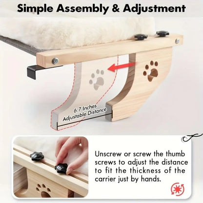SunNap Cat Window Perch – No-Drill Clamp, Cozy Memory Foam Bed for Sunbathing