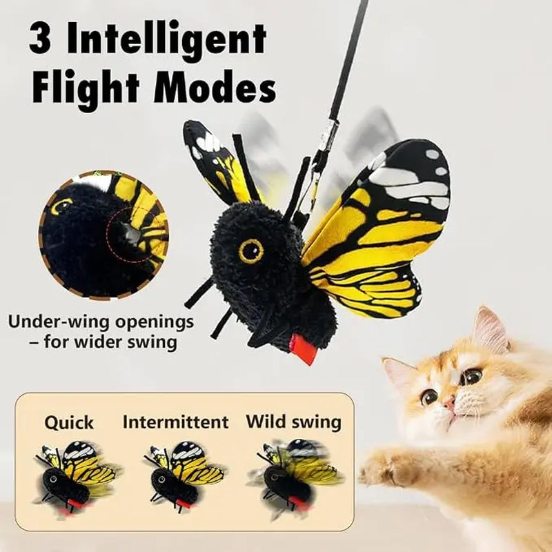 Intelligent Interactive Butterfly Cat Toy - Automatic Flapping Wings, USB Rechargeable Teaser for Indoor Pets, Ideal Halloween Gift